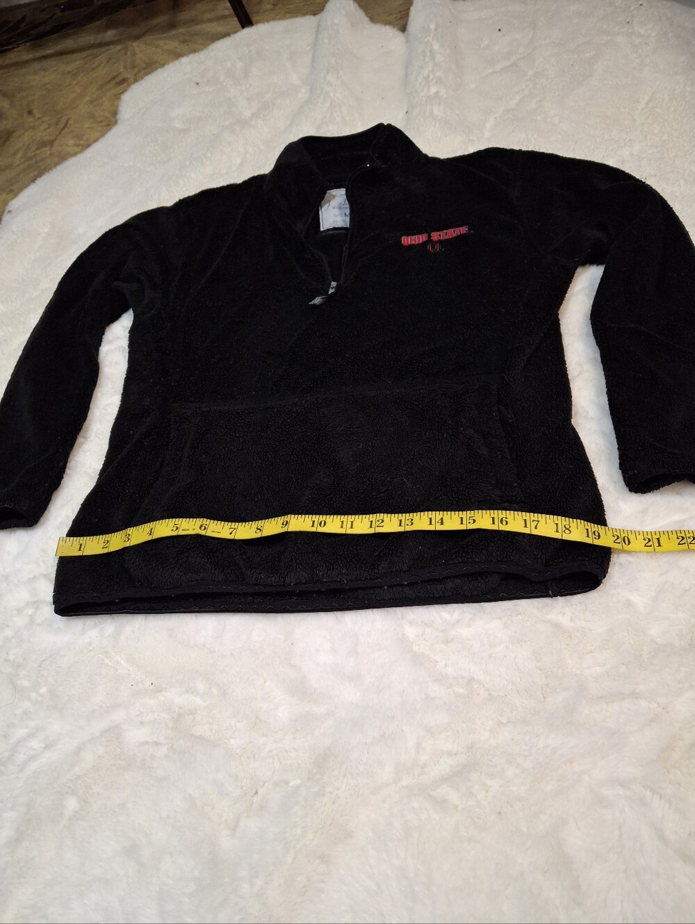 Vintage Y2K Ohio State Buckeyes Fleece Black Quarter Zip Pullover Size Medium - Picture 14 of 16